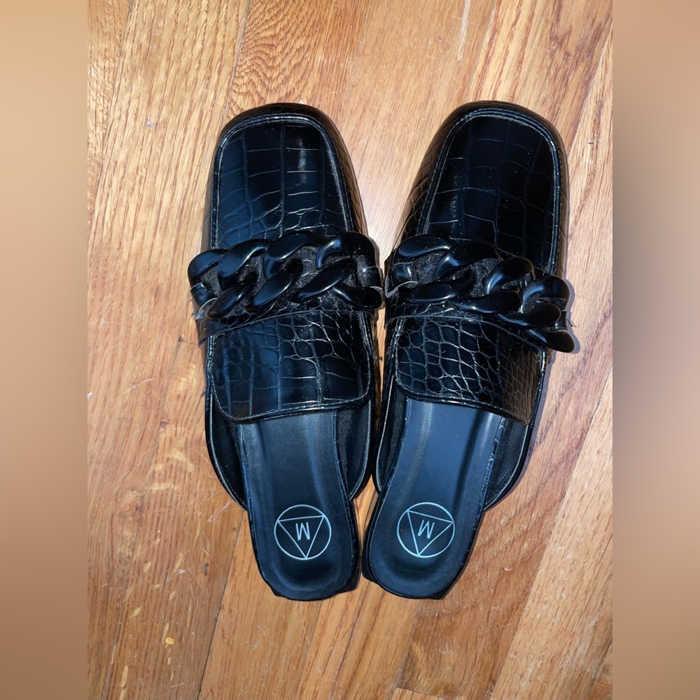 Misguided Black Slip Mules